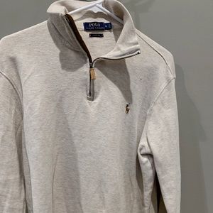 Polo Ralph Lauren | mock zip up sweater | tan | S